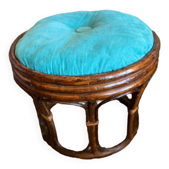 Pouf en rotin vintage