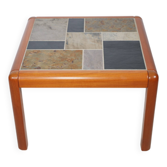 Teak Mosaic Side Table by Sallingboe Jellin 1970s