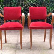 Bridge chairs in Art Deco fabric from the 1950s and vintage.