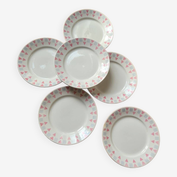 Lot de 6 assiettes plates FB 26 Badonviller