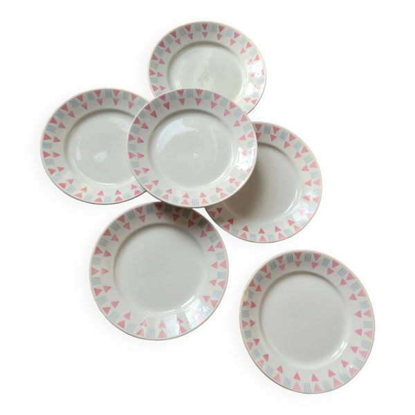 Lot de 6 assiettes plates FB 26 Badonviller