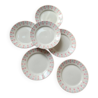 Lot de 6 assiettes plates FB 26 Badonviller