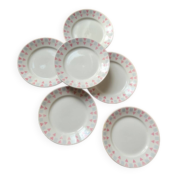 Lot de 6 assiettes plates FB 26 Badonviller
