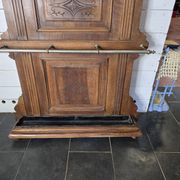 Old locker room or coat rack in walnut
