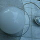 Ceiling lamp opaline ball years 40