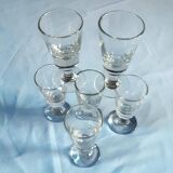 6 verres à café anciens en verre soufflé