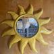 Vintage Yellow Ceramic Sun Mirror D. DINIS #E067