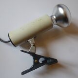 Vintage white metal clip spotlight 1970