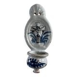 18th century Nevers earthenware holy water font