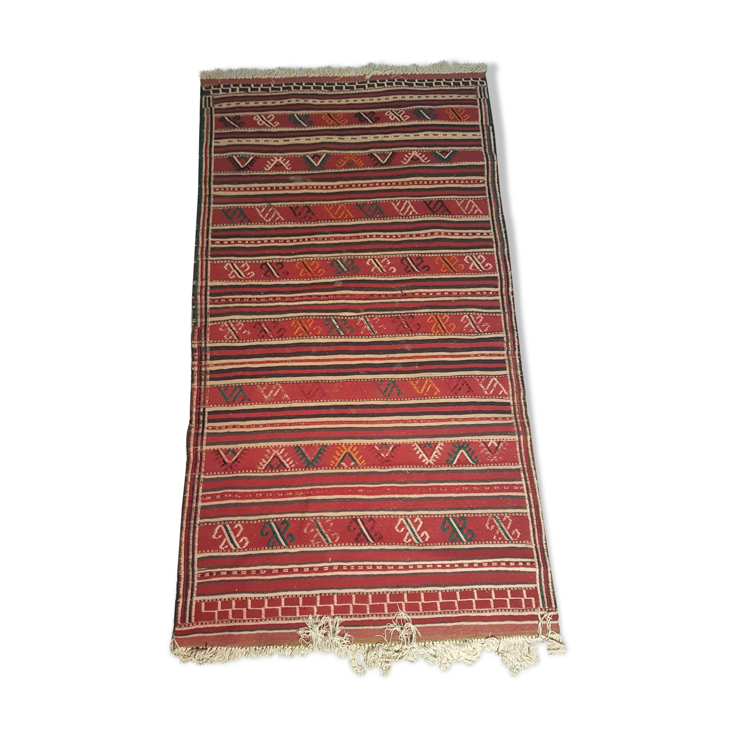 Handmade Iranian kilim carpet 100% wool - 249x141cm