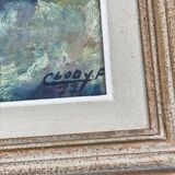 Oil painting on canvas Clody.F 1977 equunox pond Finistère