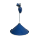 Blue and white painted metal hanging and its mount and drop