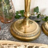 Pair of old gilded brass candlesticks