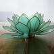 Capiz green mother-of-pearl and brass flower lamp, 1970s