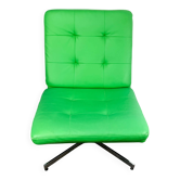 Swivel easy chair, chrome and faux leather, Vintage from the 70s