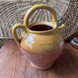 Provençal terracotta pitcher/jug with yellow glaze