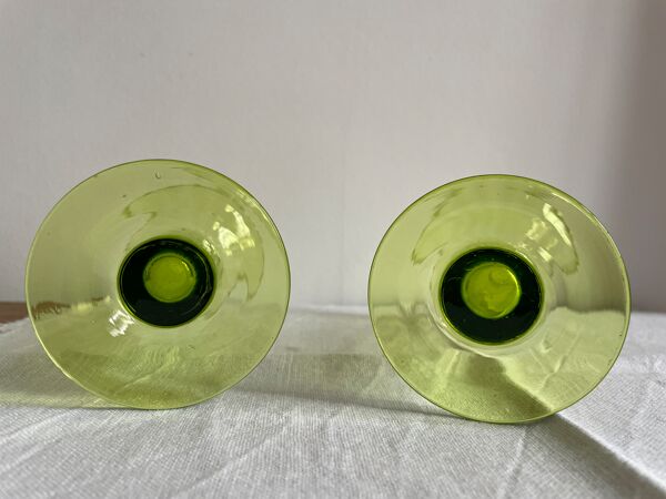 Paire de vases en cristal de Venise