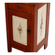 Vintage brown wooden bedside table hand-painted from the 1950s with a drawer and door.