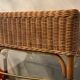 Vintage rattan and wicker ottoman 70s