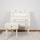 Old white secretary desk with bedside table