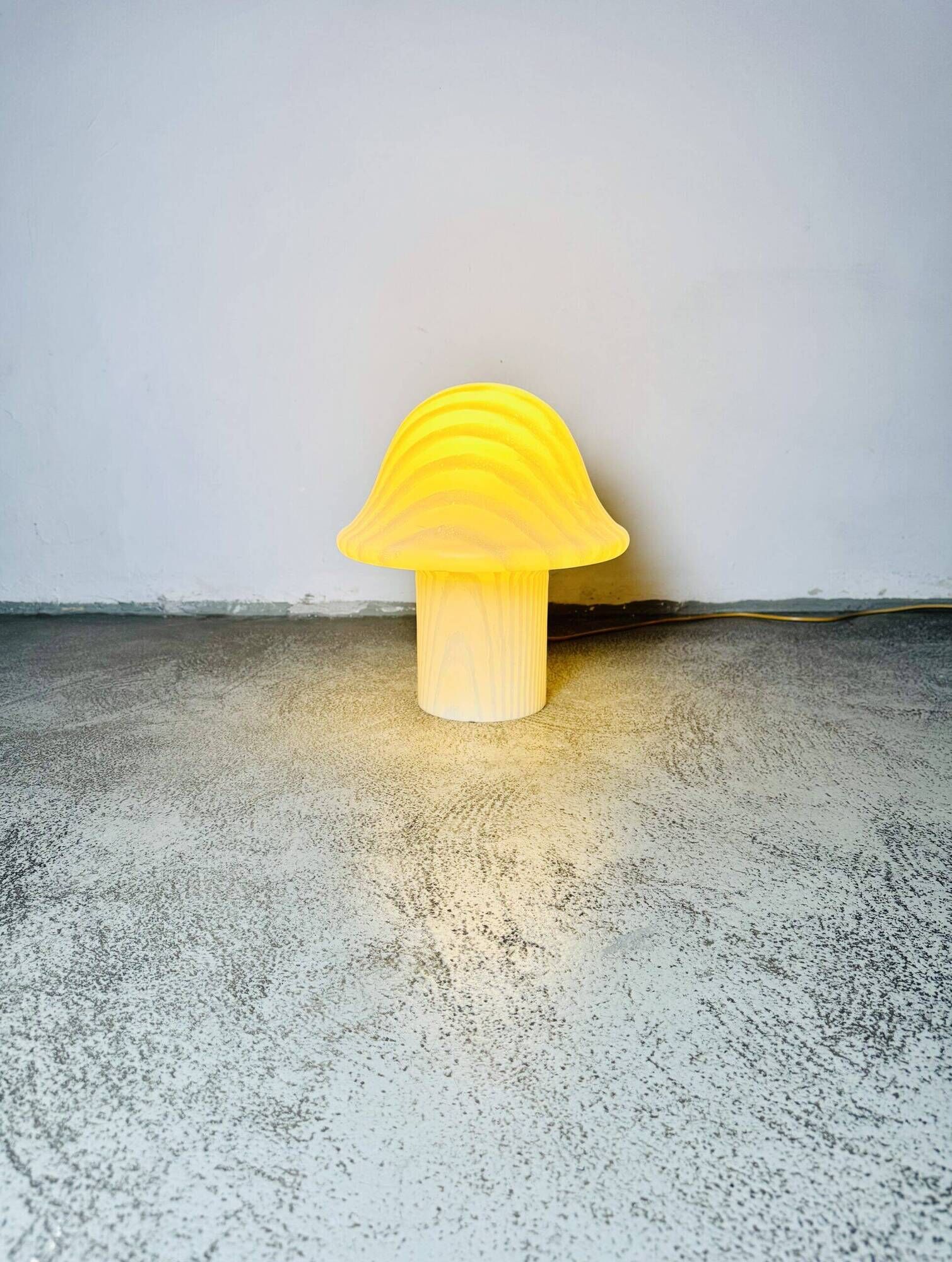 Large Model Glass Mushroom Table Lamp By Peill & Putzler, Germany 1960S