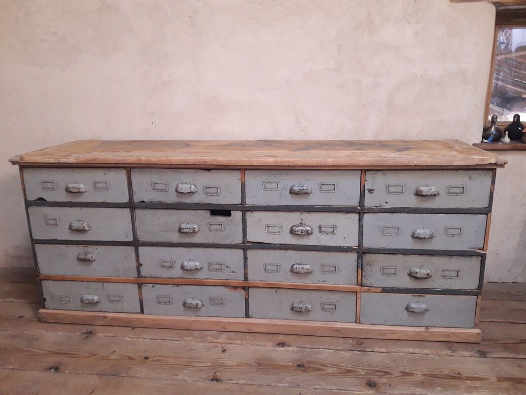 Industrial sideboard with 16 drawers