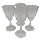 4 verres en cristal Daum, modèle Fleurus. Années 70.