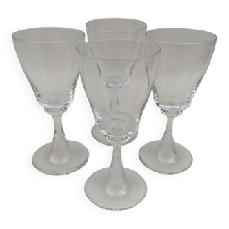 4 verres en cristal Daum, modèle Fleurus. Années 70.