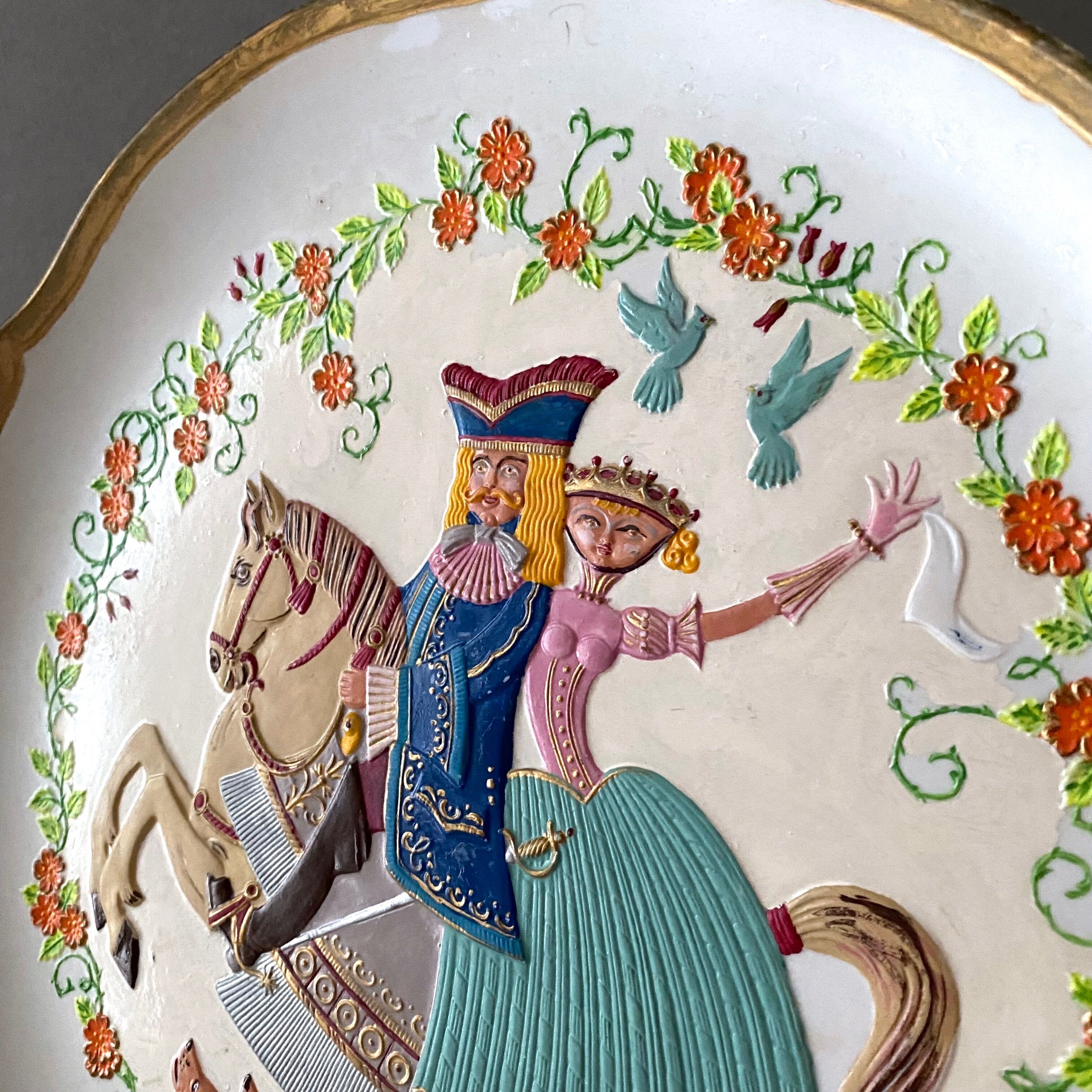 Kaiser Porcelain wall plate, hand-painted plate, fairy tale, wall decoration.