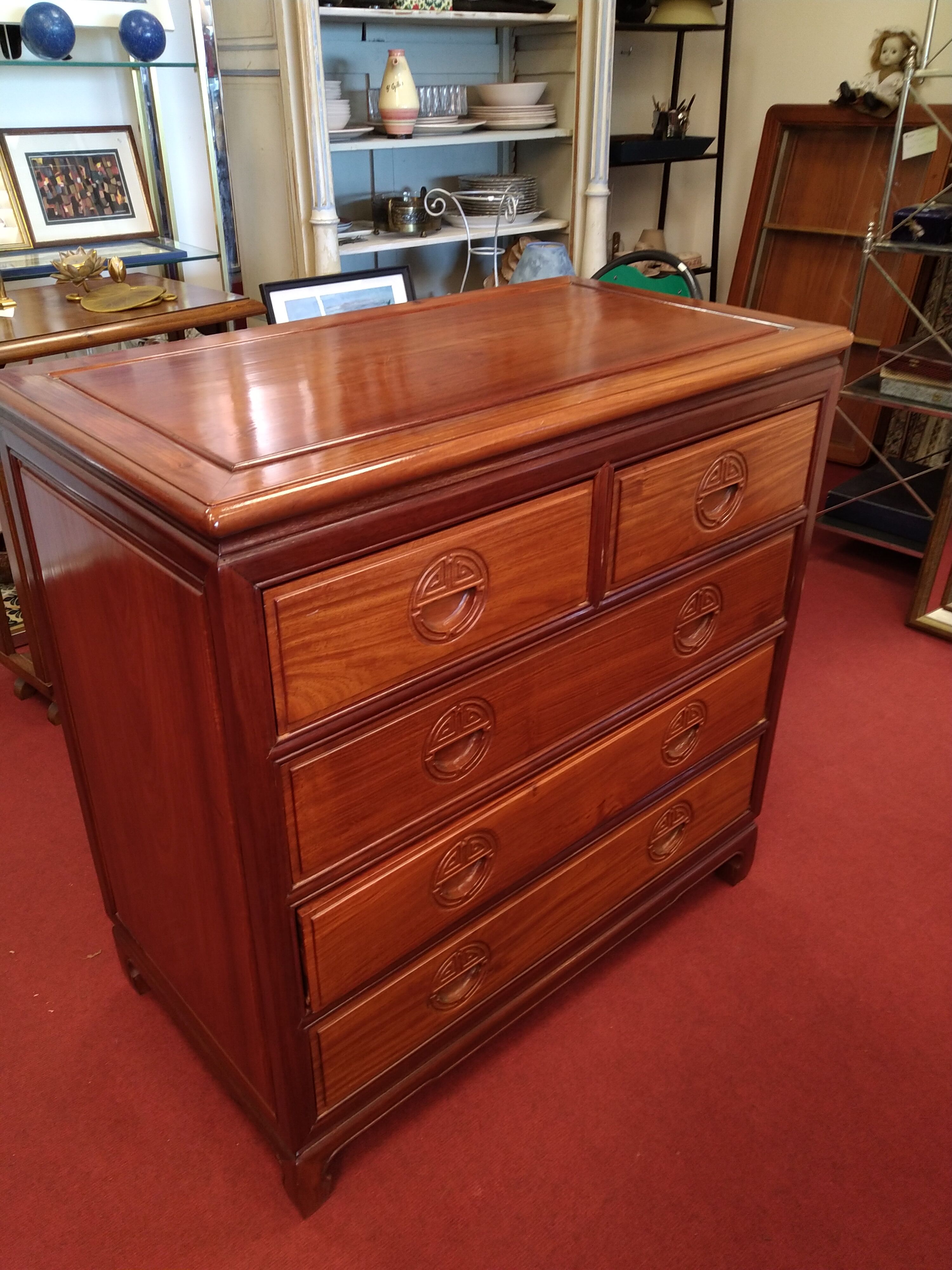 Chest of drawers 60s in exotic wood