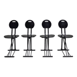 Set of 4 Italian folding chairs from the 1980s