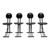 Set of 4 Italian folding chairs from the 1980s