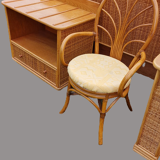 Rattan room, desk, suitcase door, headboard, 2 bedside tables, a chair