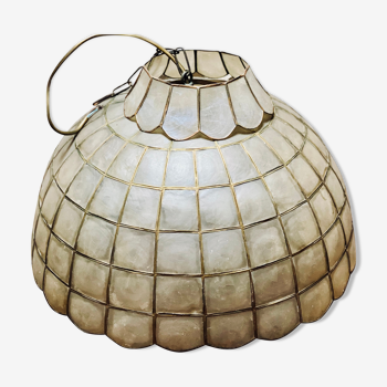 Suspension vintage nacre et laiton