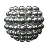 Kinetic suspension lamp with half swivel spheres from the 70s