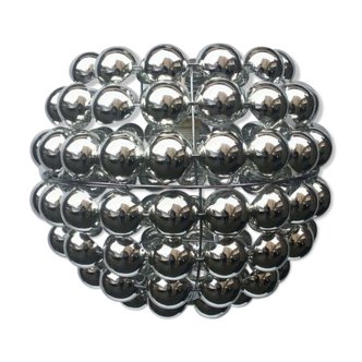Kinetic suspension lamp with half swivel spheres from the 70s