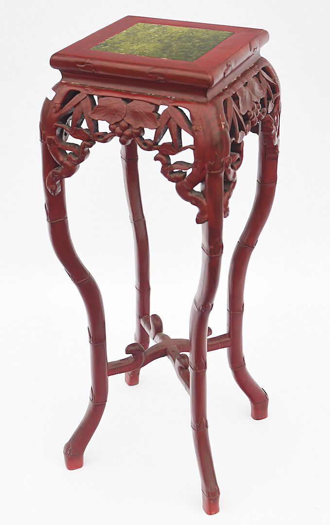 Chinese harness in red lacquered wood