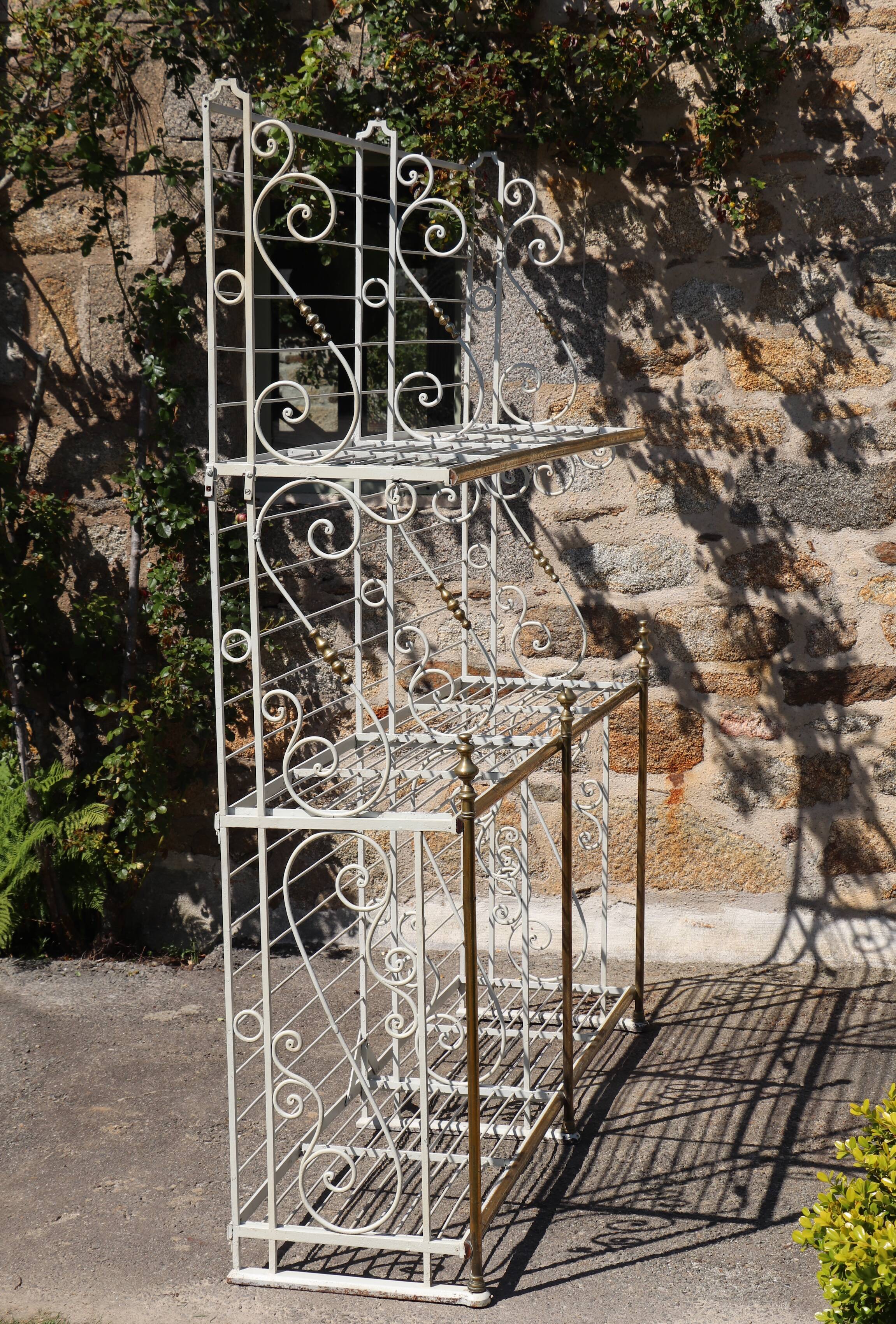 Large baker's shelf, 1950, wrought iron brass