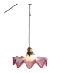 Suspension, abat-jour en verre rose