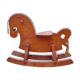 Rocking horse in raw and glazed wood