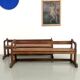 Pair of communal benches in solid oak, 1950s.