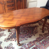 Oval table Louis XV inlaid