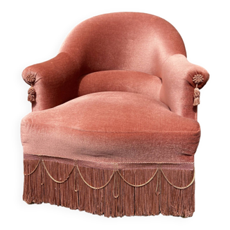 Fauteuil crapaud velours vintage