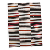 Tapis Kilim rayé noir et blanc