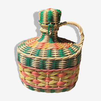 Bouteille scoubidou vintage des années 60