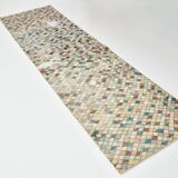 2x9 Vintage Multicolor Geometric Turkish Runner Rug, 75x266Cm