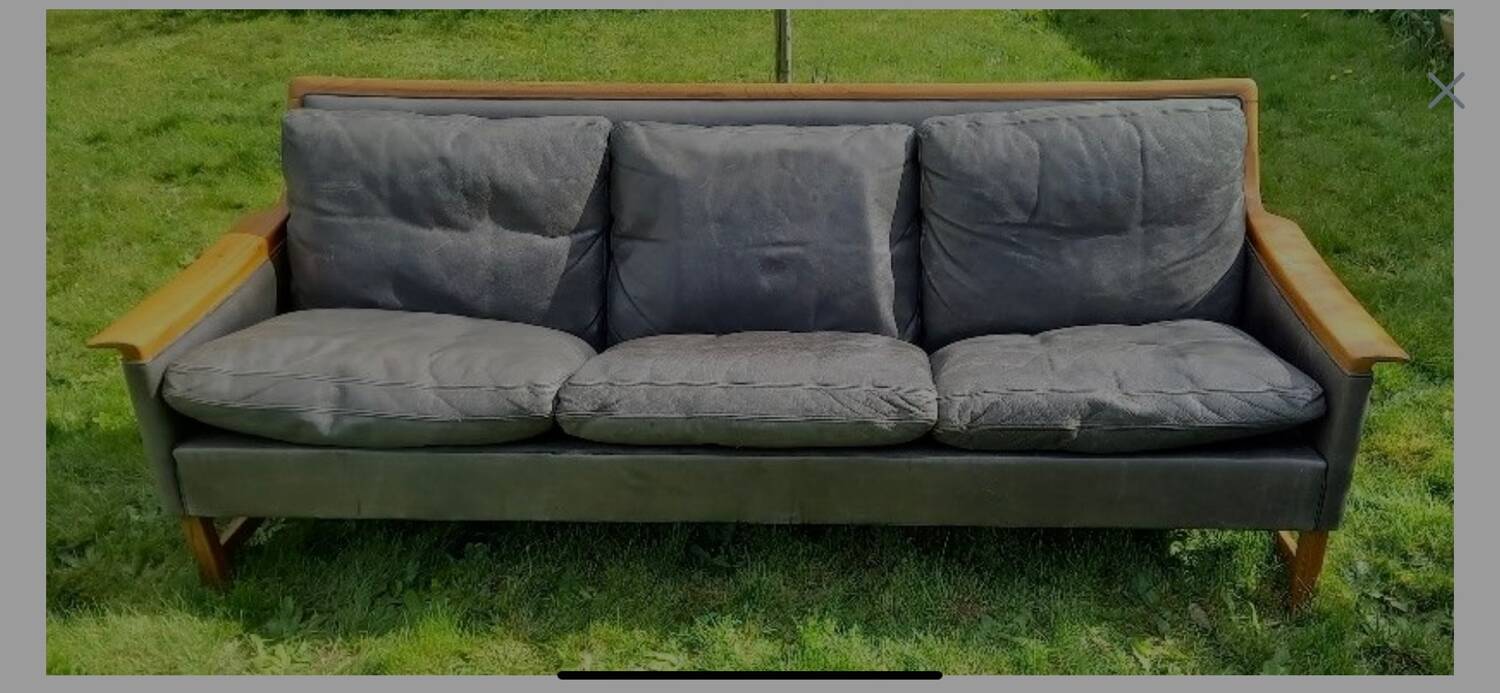 Vintage Scandinavian leather sofa