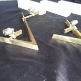 Pair of home wall light Arlus Bronze and opaline