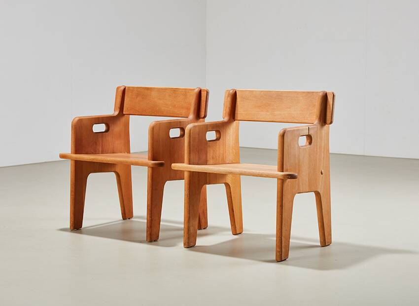 Hans Wegner Pair of 1st Edition Peter's Child Chairs for Fredericia Denmark 1944