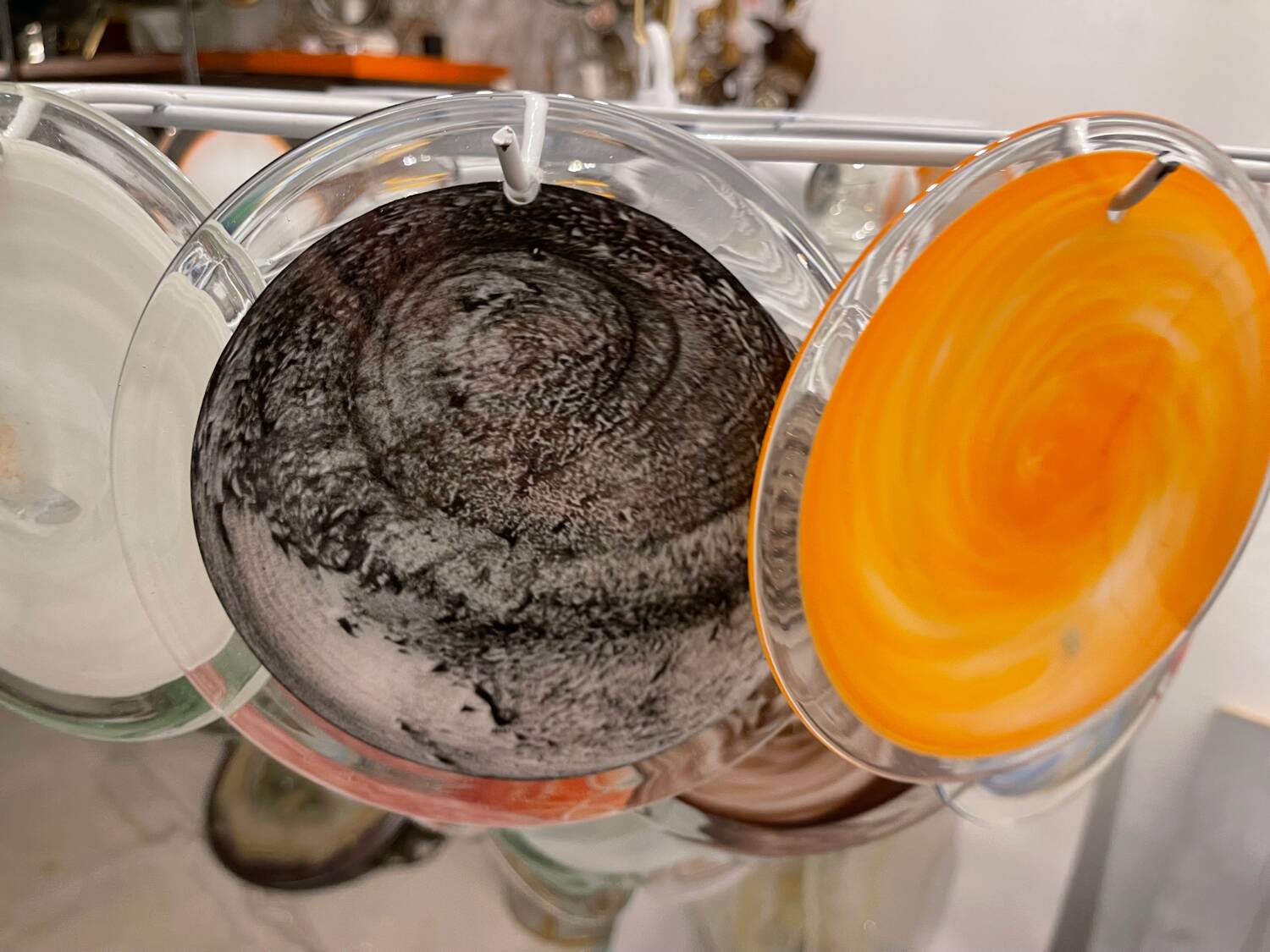 Large Space Age  Murano Glass Disc Chandelier 1970’s